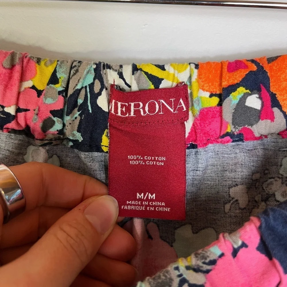 Merona Floral Cotton Skirt M | Bold Bright Y2K with Pockets